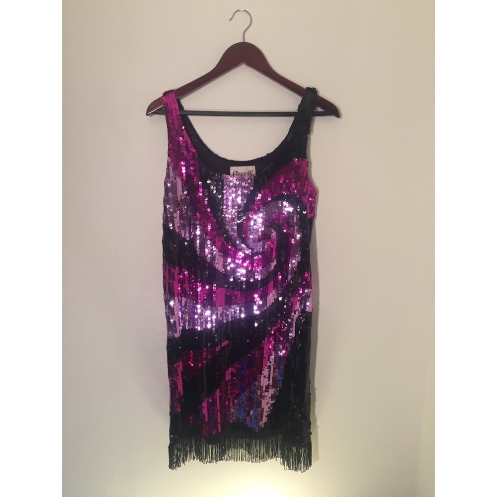 Black and Purple Sequin Flapper Costume